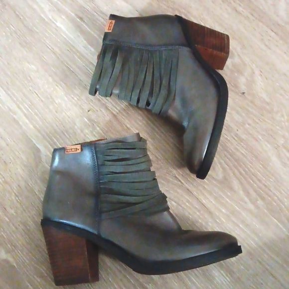 Pikolinos Alicante Heeled Ankle Boot 41 Olive Green - Picture 7 of 8